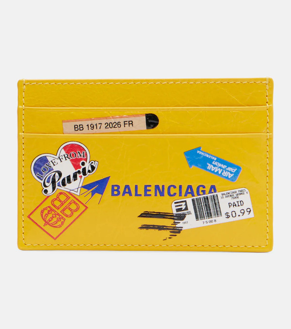  Balenciaga Balenciaga Logo Printed Leather Card Holder 
