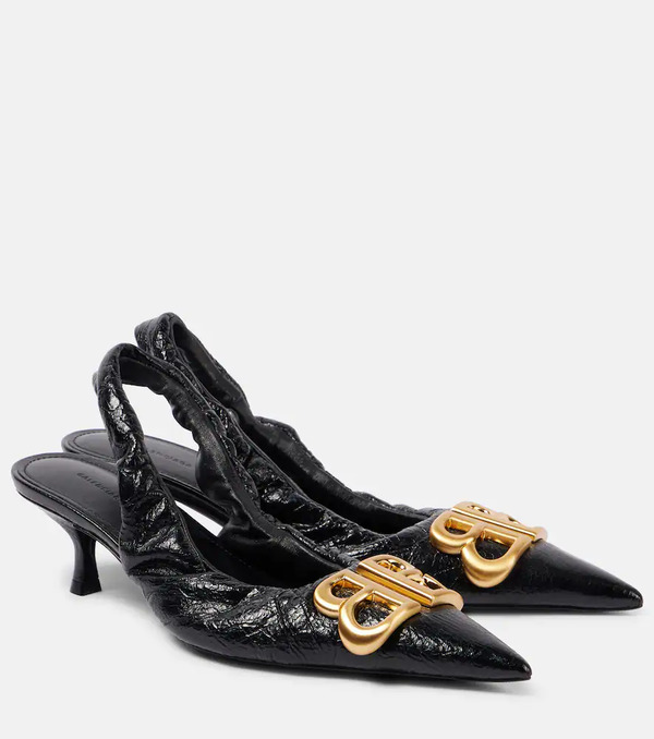  Balenciaga Balenciaga Monaco Leather Slingback Pumps 