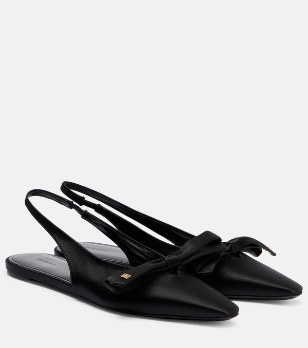  Balenciaga Balenciaga Nano Bb Satin Slingback Flats 