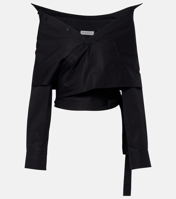  Balenciaga Balenciaga Off-shoulder Cotton Top 