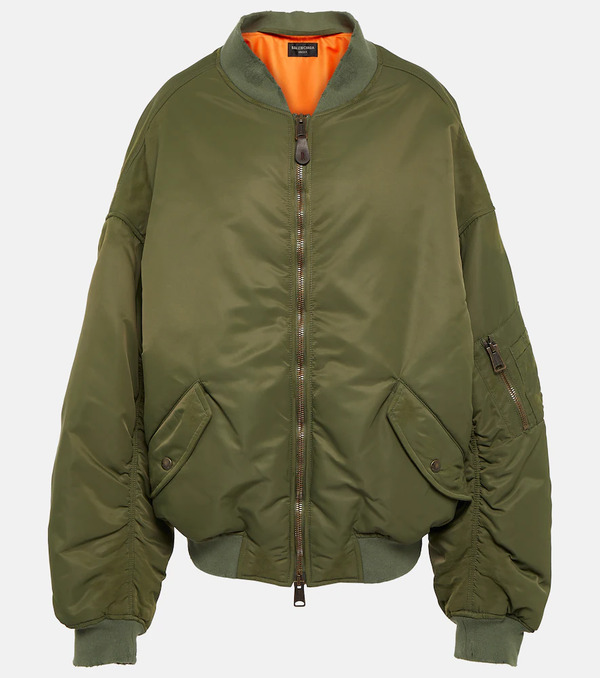  Balenciaga Balenciaga Off Shoulder Technical Bomber Jacket 