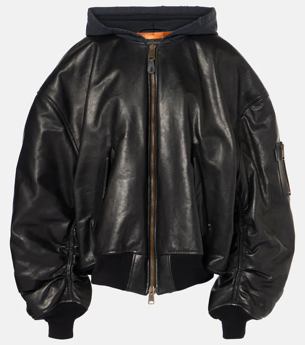  Balenciaga Balenciaga Oversized Leather Bomber Jacket 