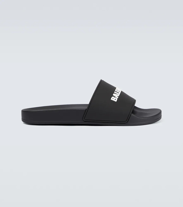  Balenciaga Balenciaga Pool Logo Rubber Slides 