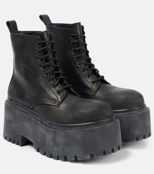  Balenciaga Balenciaga Strike Leather Platform Combat Boots 