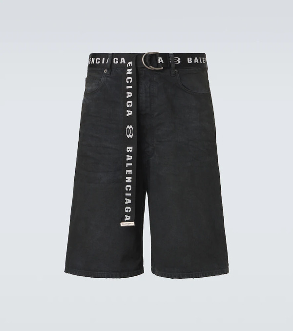  Balenciaga Balenciaga Unity Belted Denim Bermuda Shorts 