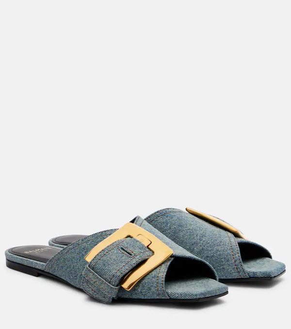  Balmain Balmain Anthem Denim Slides 