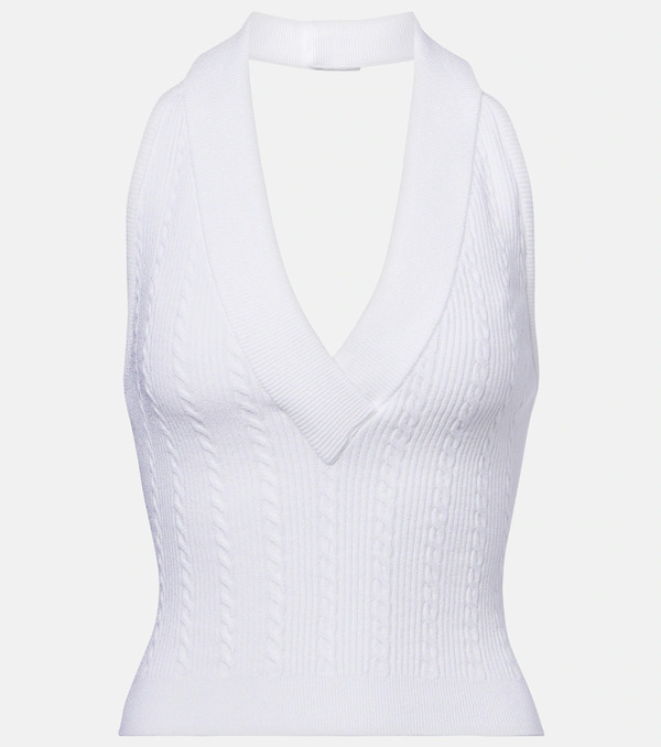  Balmain Balmain Cable-knit Halterneck Top 