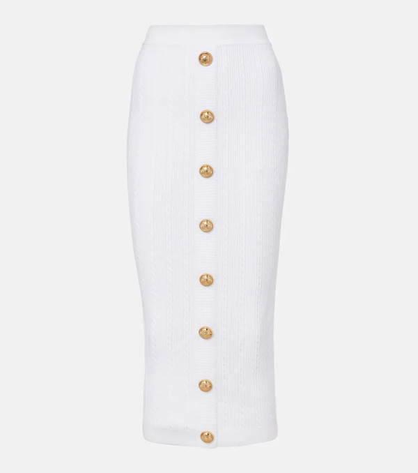  Balmain Balmain Cable-knit Midi Skirt 