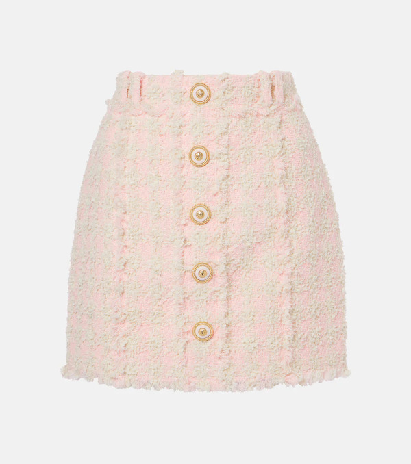  Balmain Balmain Checked Tweed Miniskirt 