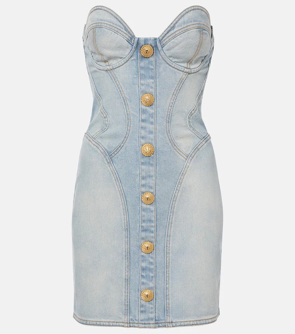  Balmain Balmain Denim Bustier Dress 