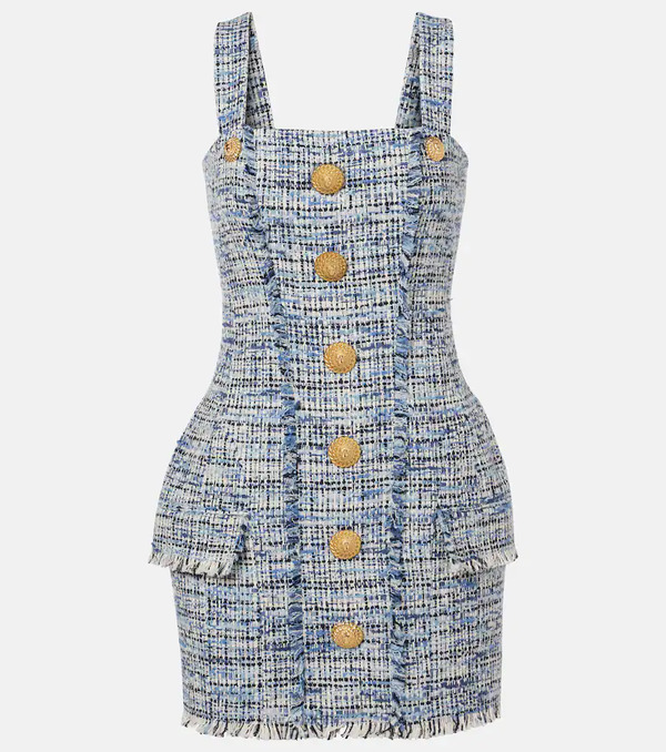  Balmain Balmain Denim Tweed Minidress 