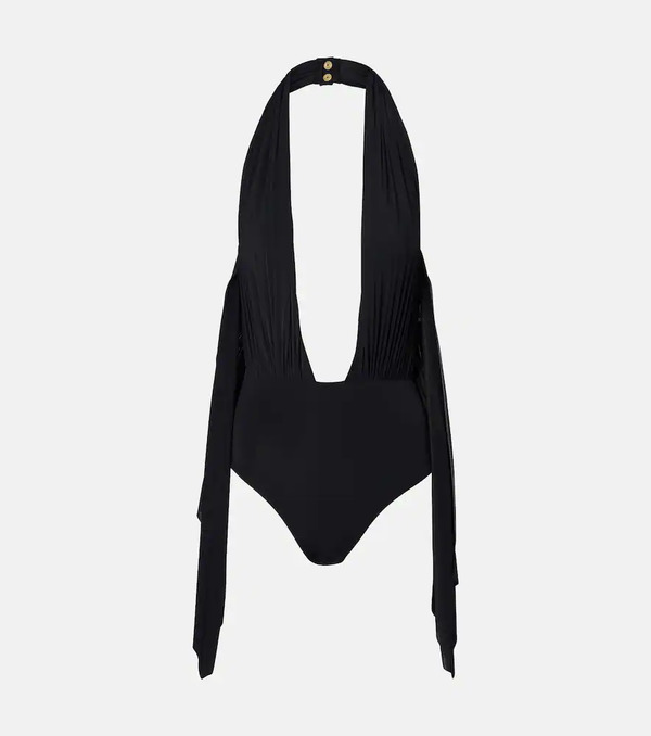  Balmain Balmain Draped Halterneck Swimsuit 