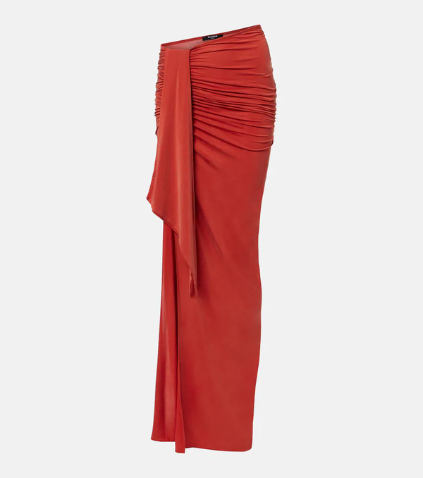  Balmain Balmain Draped Jersey Maxi Skirt 
