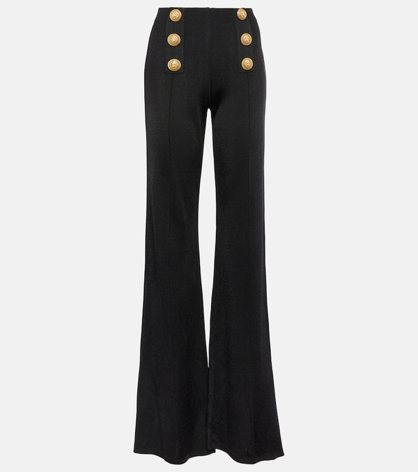  Balmain Balmain High-rise Flared Knit Pants 