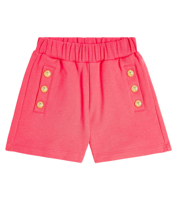  Balmain Kids Balmain Kids Button-embellished Jersey Shorts 