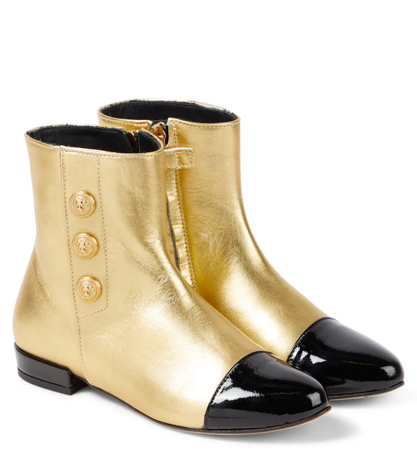  Balmain Kids Balmain Kids Leather Ankle Boots 
