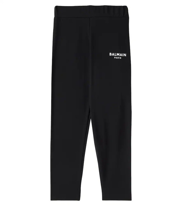  Balmain Kids Balmain Kids Logo Cotton-blend Jersey Leggings 