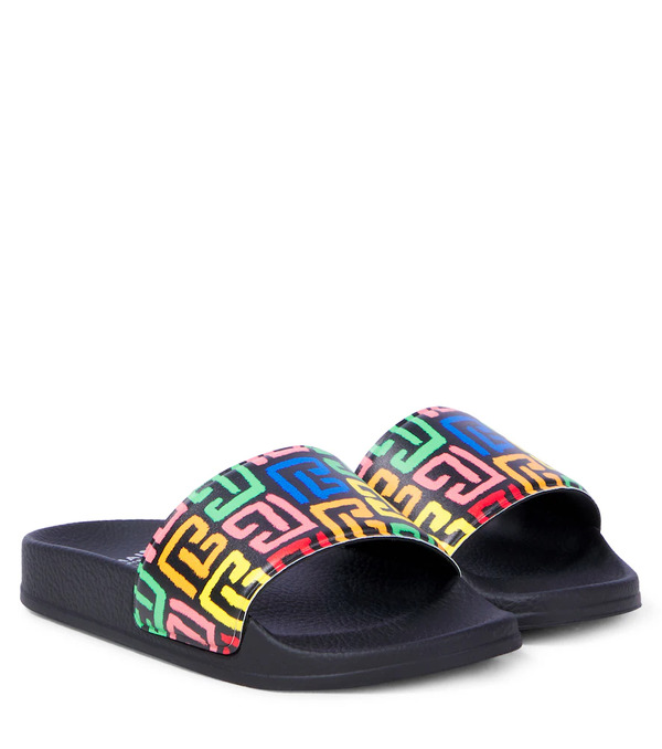  Balmain Kids Balmain Kids Monogram Printed Slides 