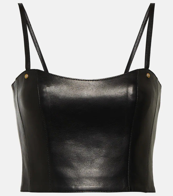  Balmain Balmain Leather Crop Top 