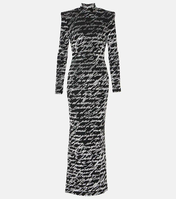  Balmain Balmain Love Letter Jacquard Gown 