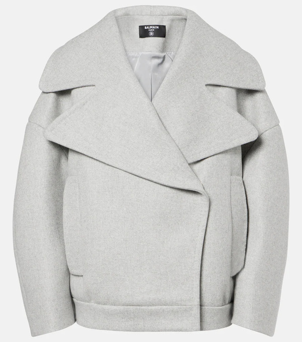  Balmain Balmain Oversized Wool And Cashmere Peacoat 