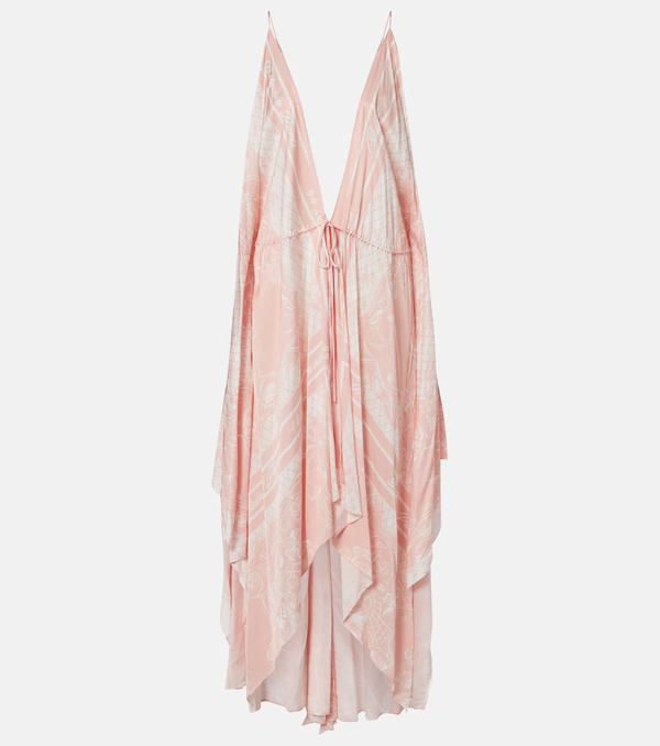  Balmain Balmain Printed Asymmetric Maxi Dress 