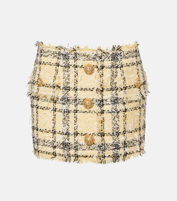  Balmain Balmain Sequined Cotton-blend Tweed Miniskirt 