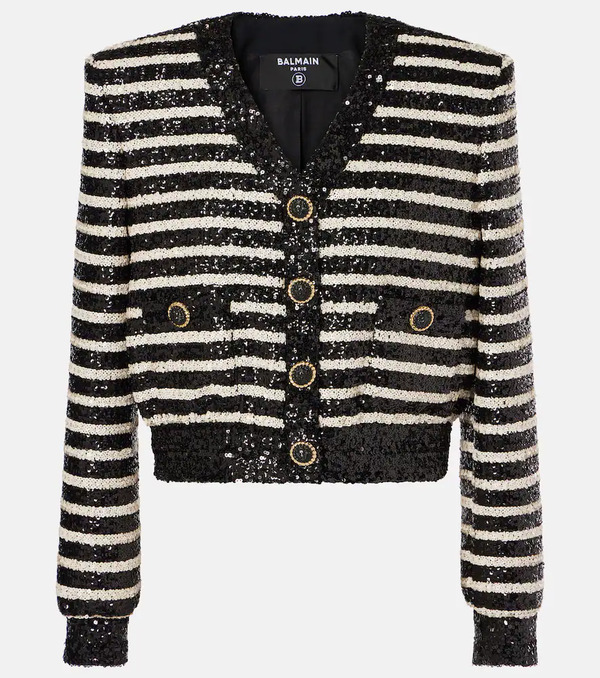  Balmain Balmain Sequined Striped Jacket 