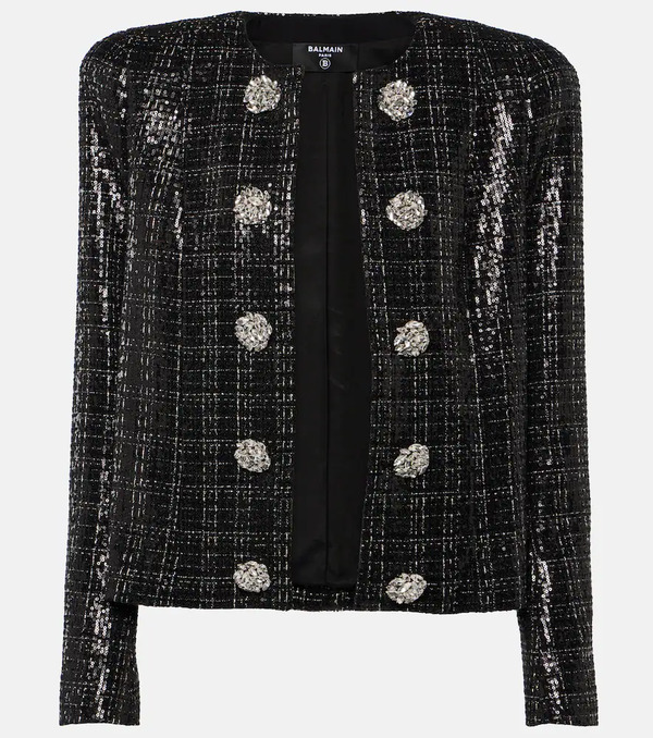  Balmain Balmain Sequined Tweed Jacket 