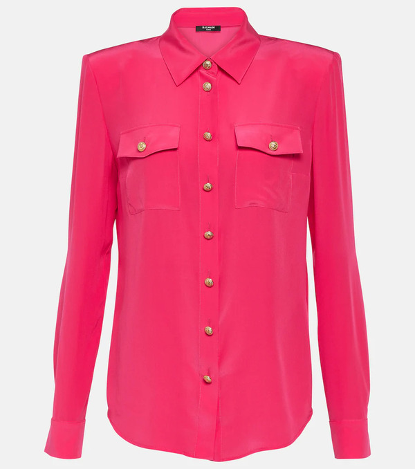  Balmain Balmain Silk Crepe De Chine Shirt 