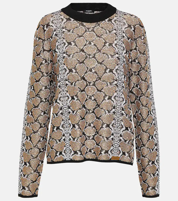  Balmain Balmain Snake-effect Jacquard Sweater 