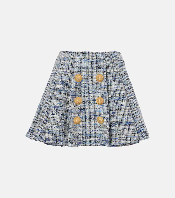  Balmain Balmain Space-dyed Cotton-blend Miniskirt 