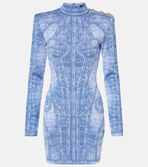  Balmain Balmain Trompe L'oil Jacquard Minidress 