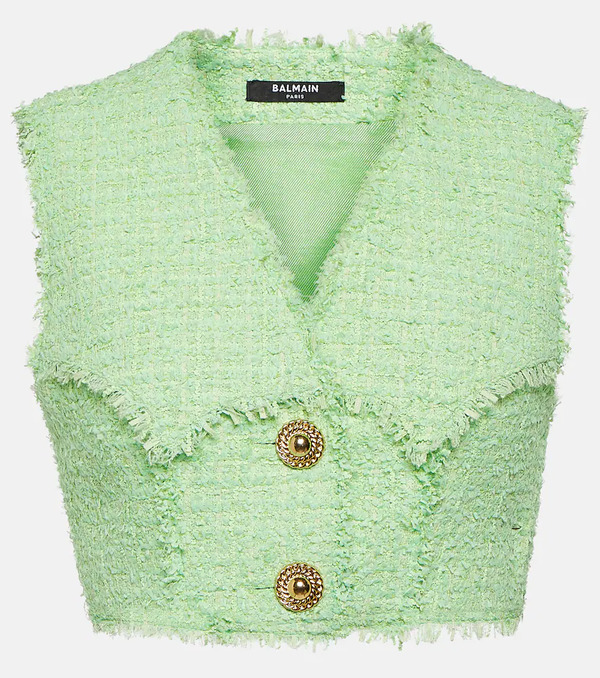  Balmain Balmain Tweed Crop Top 
