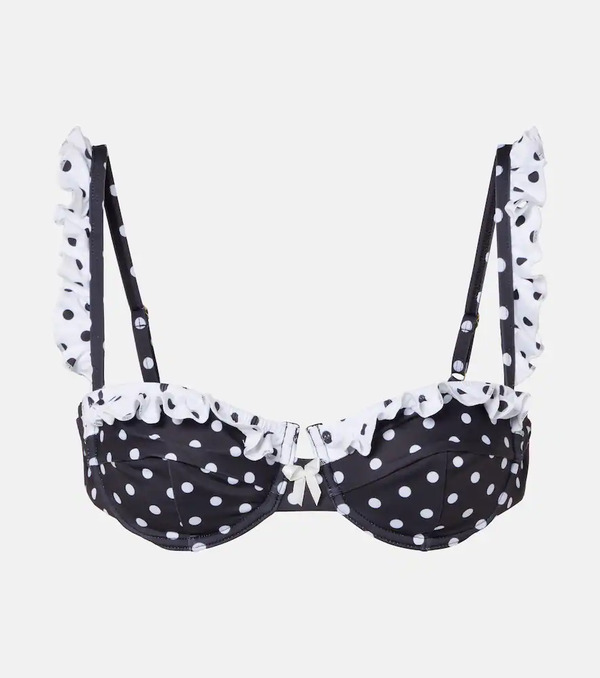  Bananhot Bananhot Angela Polka-dot Ruffled Bikini Top 