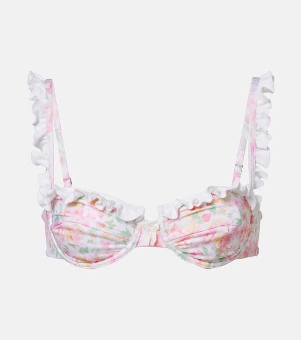  Bananhot Bananhot Jena Floral Ruffled Bikini Top 