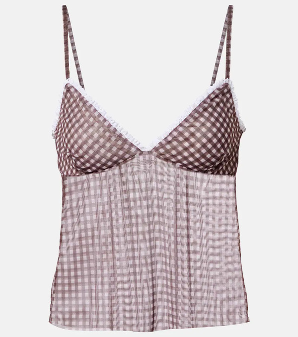  Bananhot Bananhot Solay Gingham Semi-sheer Top 