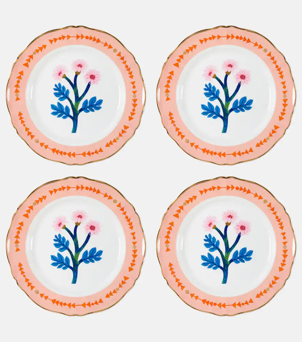  Bitossi Bitossi Botanica Set Of 4 Porcelain Dinner Plates 