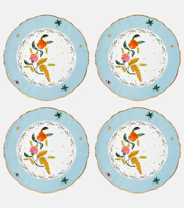  Bitossi Bitossi Fabula Profumo Set Of 4 Porcelain Dinner Plates 
