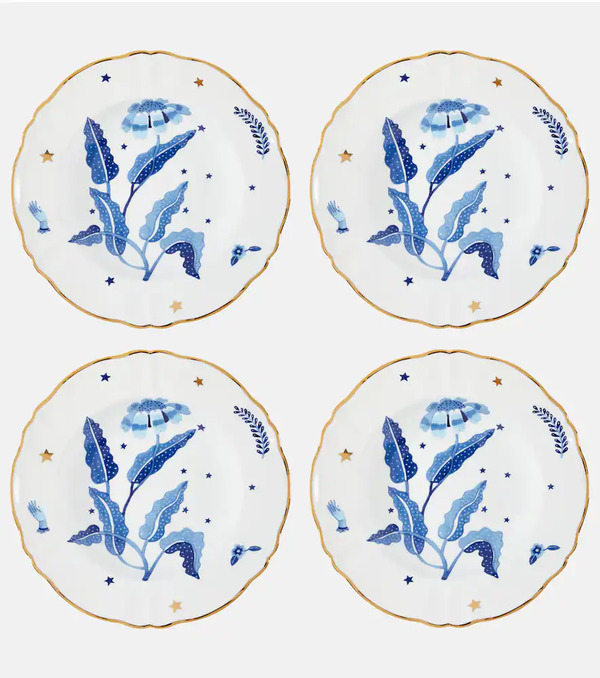  Bitossi Bitossi Marino Set Of 4 Porcelain Soup Plates 