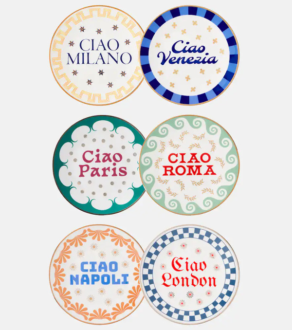  Bitossi Bitossi Set Of 6 Porcelain Plates 