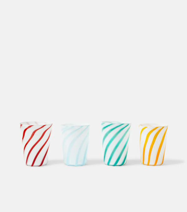  Bitossi Bitossi Set Of 4 Striped Glasses 