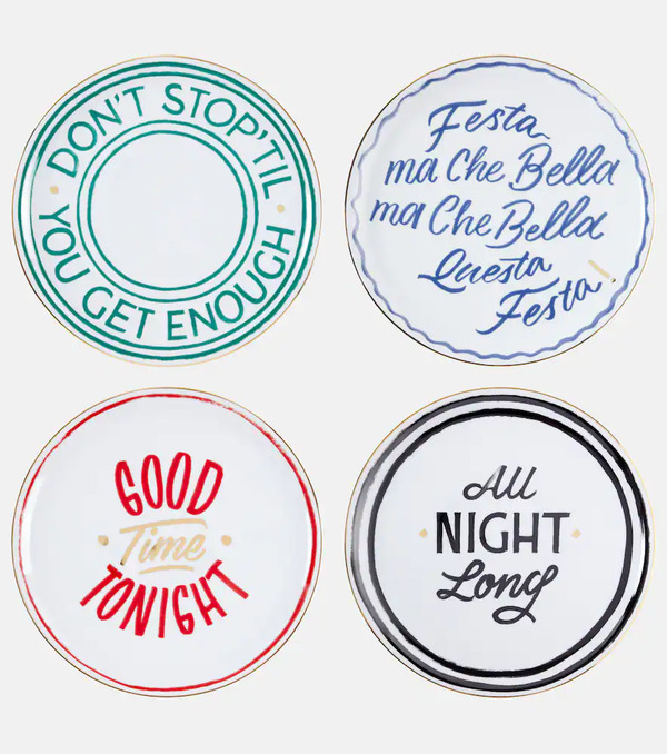  Bitossi Bitossi The Club Set Of 4 Pizza Plates 
