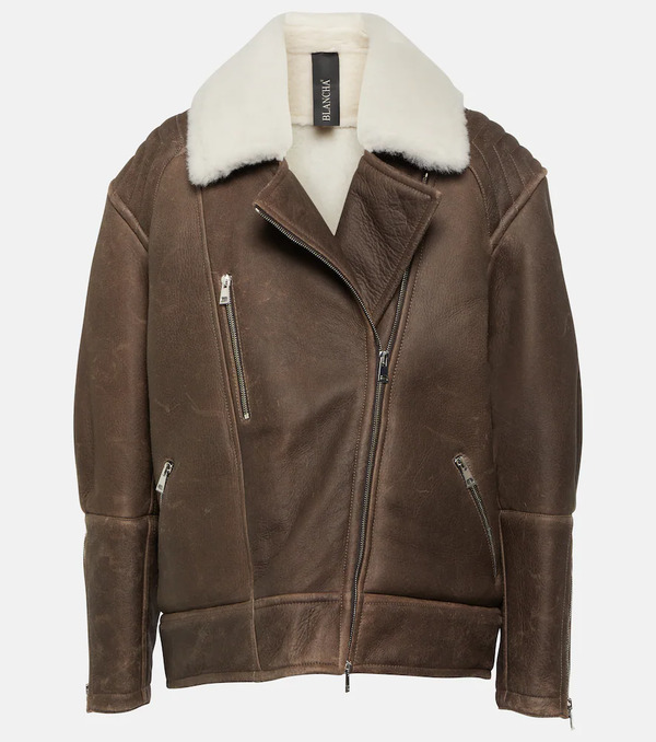  Blancha Blancha Shearling-trimmed Leather Jacket 