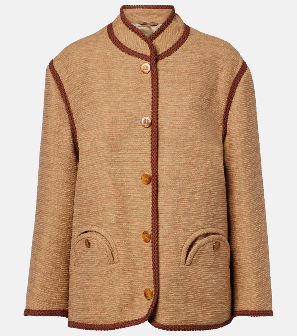  Blaze Milano Blaze Milano Curly Cotton And Linen-blend Jacket 