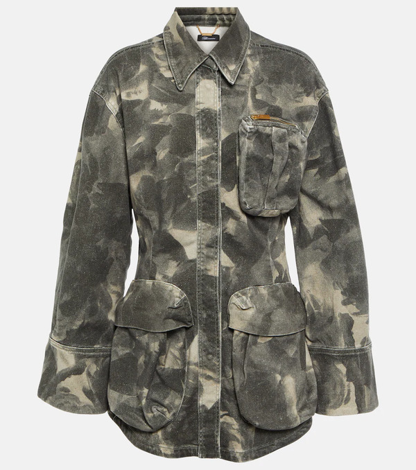  Blumarine Blumarine Belted Printed Denim Jacket 