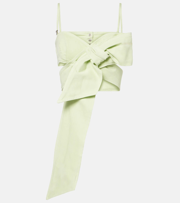  Blumarine Blumarine Bow-detail Denim Top 