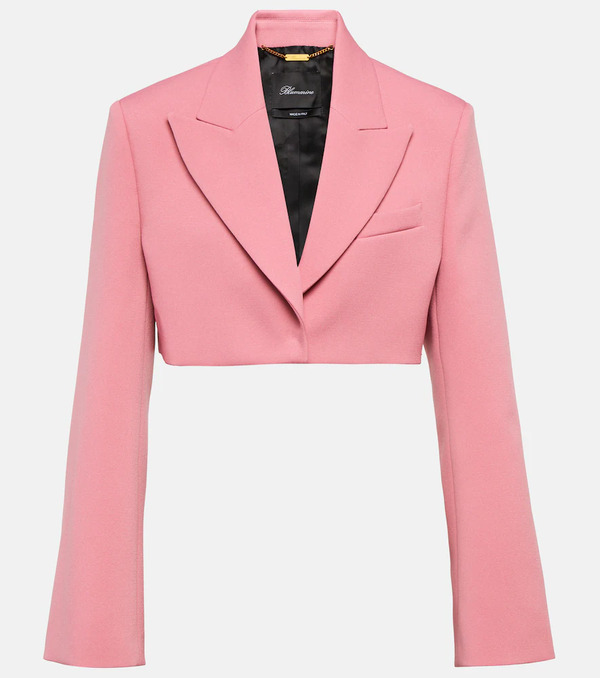  Blumarine Blumarine Cropped Crepe Blazer 