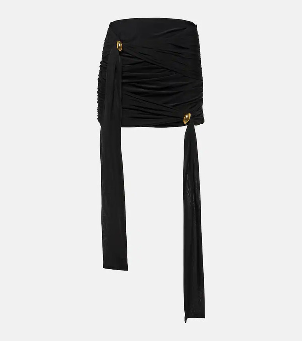  Blumarine Blumarine Embellished Draped Jersey Miniskirt 