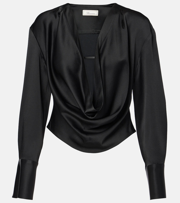  Blumarine Blumarine Envers Draped Satin Top 